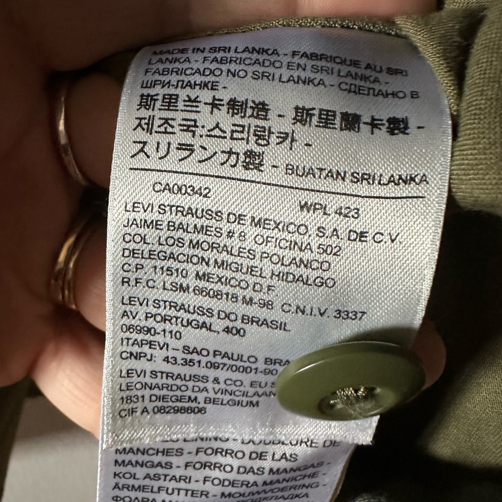 Levi’s utility field cargo military army green cotton jacket large - Picture 16 of 16